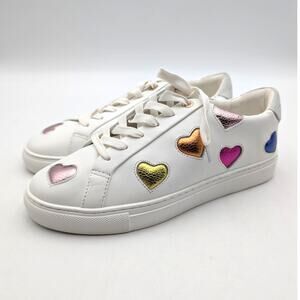 Kurt Geiger London Lane Love Heart Sneaker Shoes Women's White Size US8 EU39